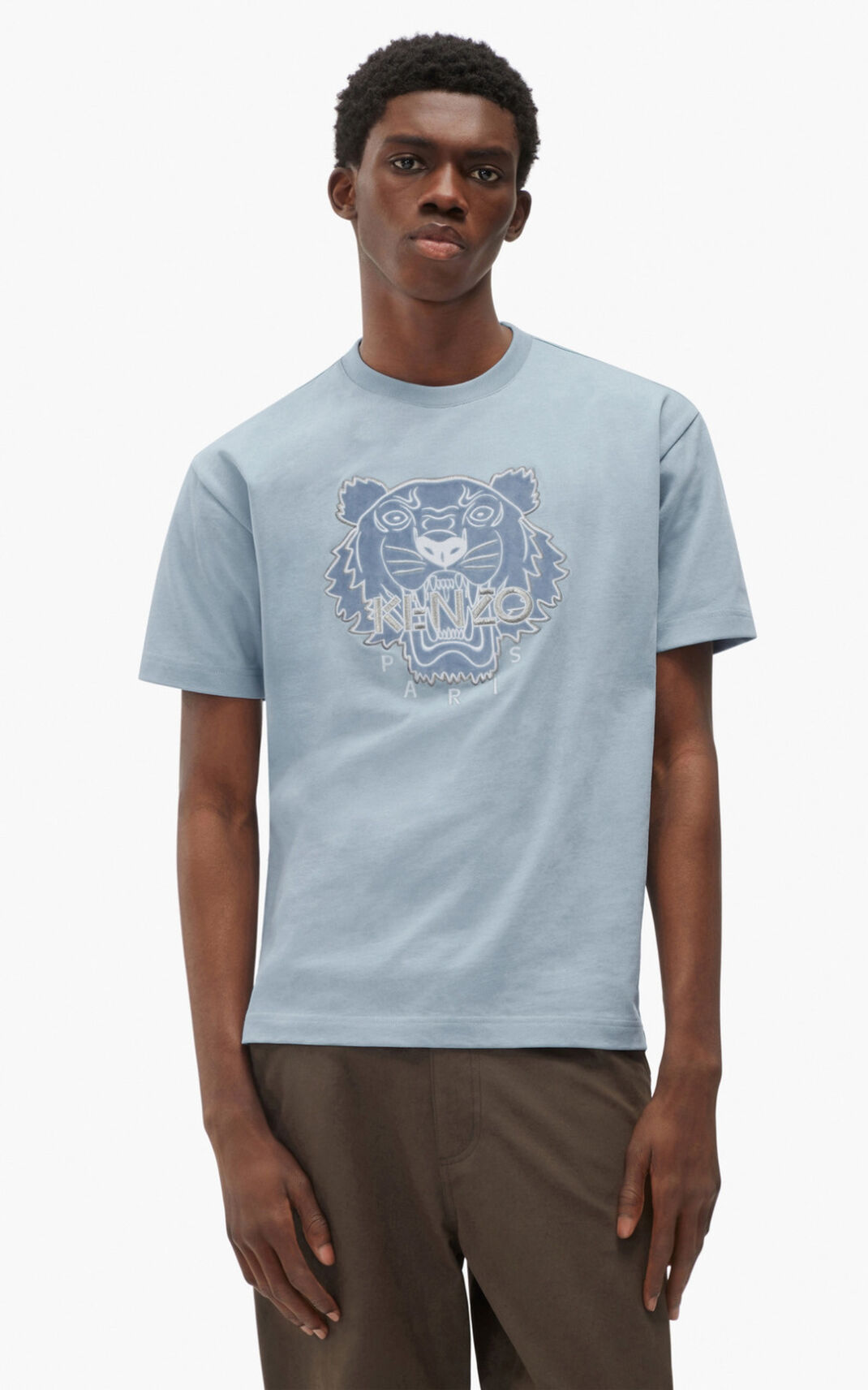 Kenzo The Χειμώνας Capsule Tiger μπλουζακια ανδρικα γκρι | GR728766